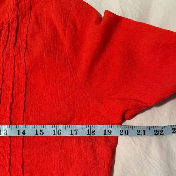 L.L.Bean Camp Blouse Tunic in Red Poppy Color Size Small - Picture 3 of 7